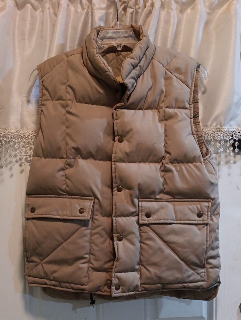 St. John's Bay Quilted Puffer Vest in Taupe